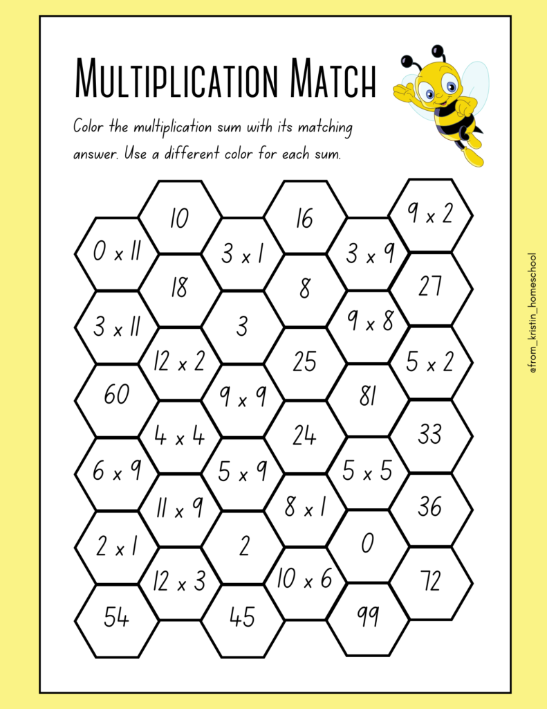 math coloring worksheets multiplication