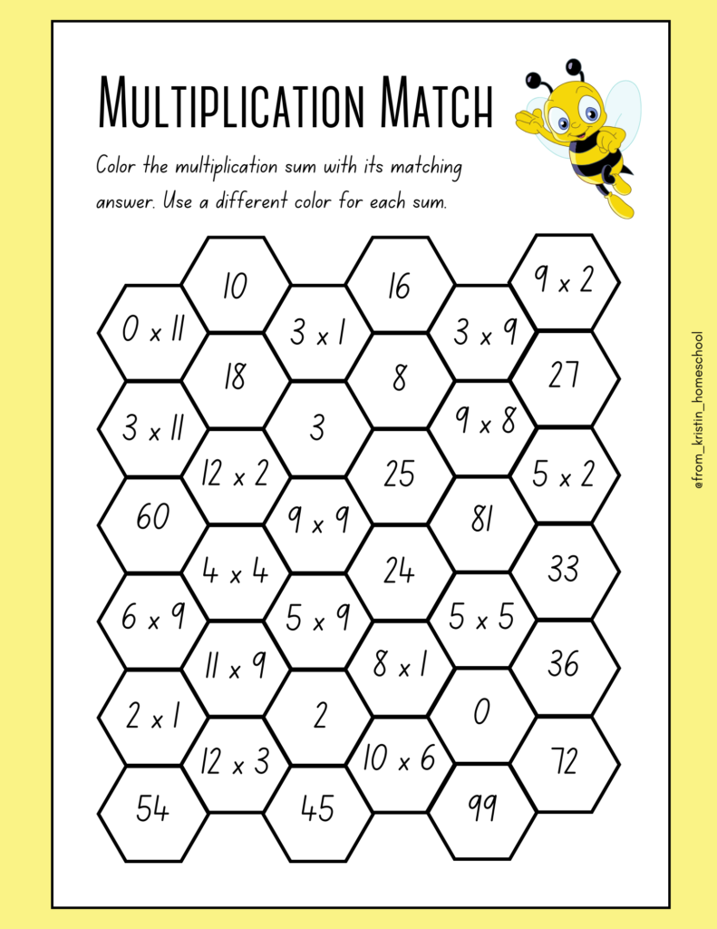 Multiplication Math Coloring Worksheets - fromkristin.com